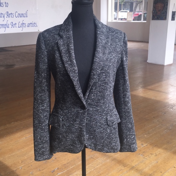 Cartonnier Jackets & Blazers - Anthropologie thick Black and white lined cotton blazer